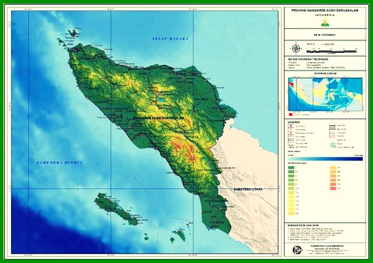 Peta topografi Aceh
