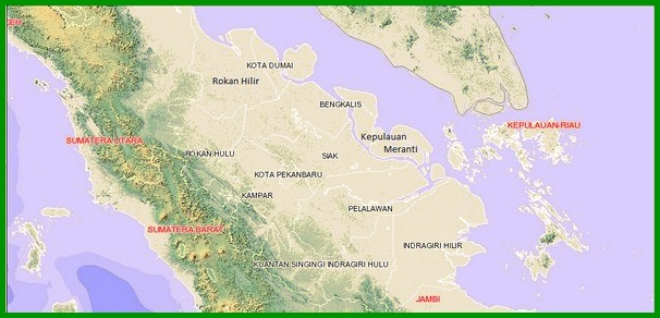 Peta Batas Kabupaten Dan Kota di Provinsi Riau