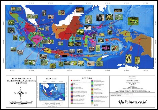 Peta Persebaran Flora dan Fauna Endemik Indonesia