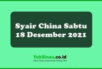 Syair China Sabtu 18 Desember 2021