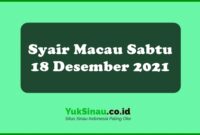 Syair Macau Sabtu 18 Desember 2021