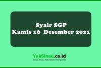 Syair SGP Kamis 16 Desember 2021