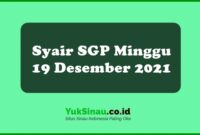 Syair SGP Minggu 19 Desember 2021
