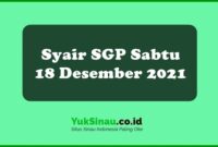Syair SGP Sabtu 18 Desember 2021