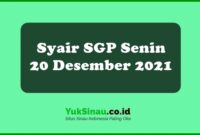 Syair SGP Senin 20 Desember 2021