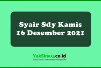 Syair Sdy Kamis 16 Desember 2021